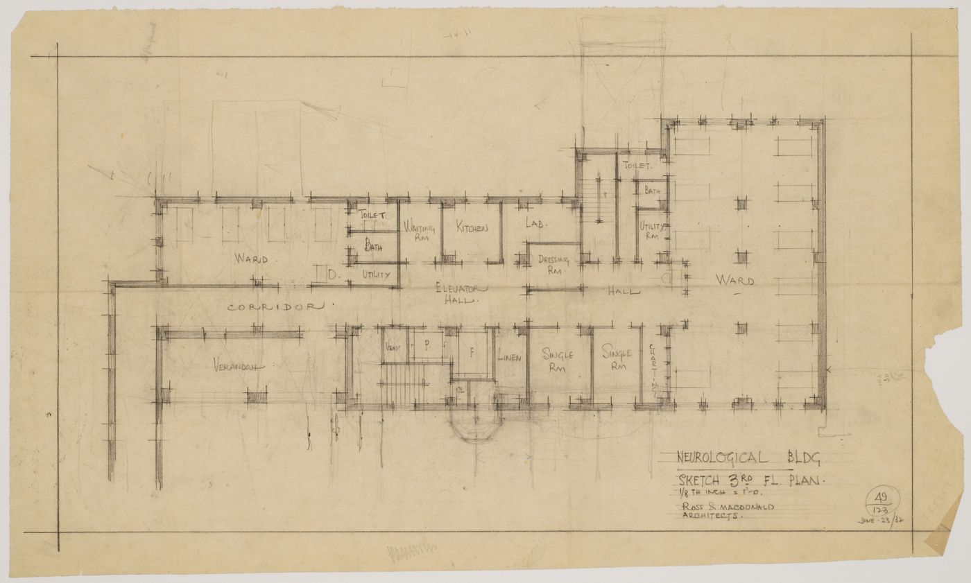 Montréal Neurological Institute, Montréal, Québec: third floor plan