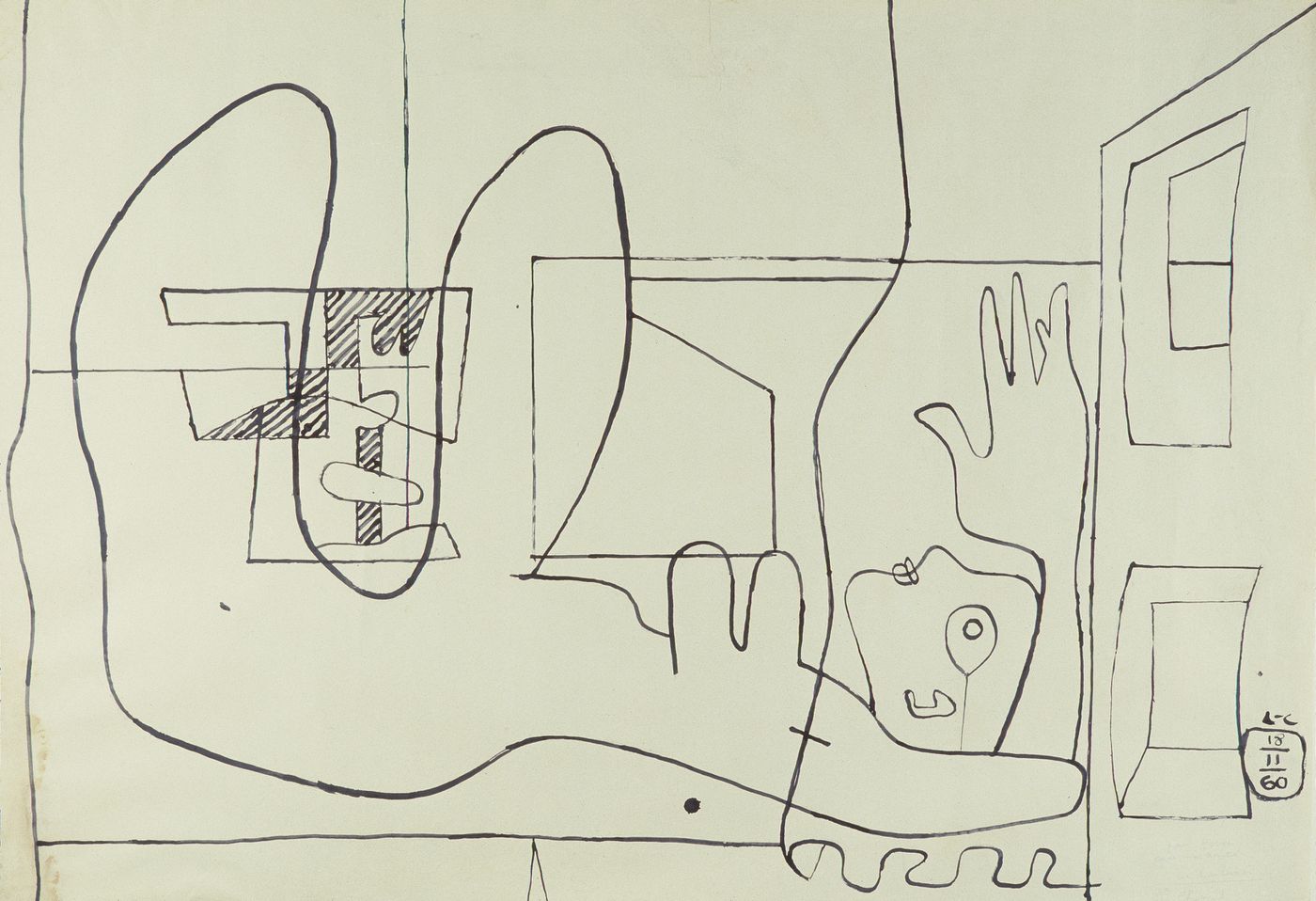 Photograph of a drawing by Le Corbusier