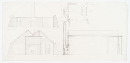 Elevation, plans of chimney, sections for Casa Di Palma, Stintino, Italy