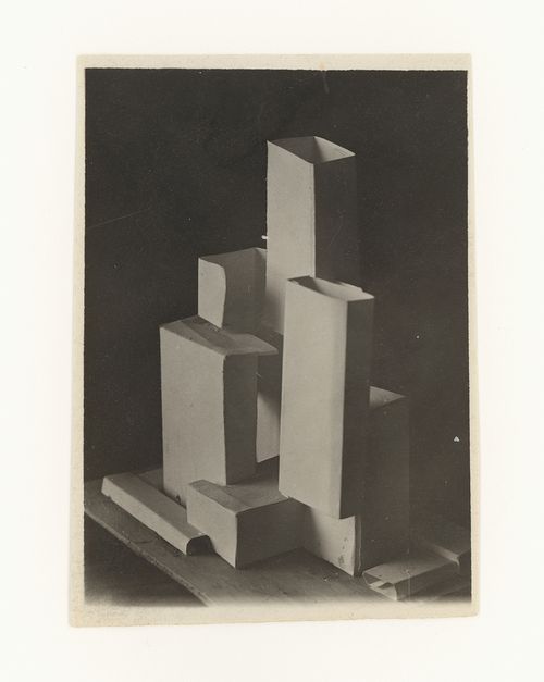 Photograph of a student model on the topic "Constructing and Finding a Spatial Voluminous Composition Using Surface Elements" for the "Space" course at the Vkhutemas (Higher State Artistic Technical Studios), Moscow