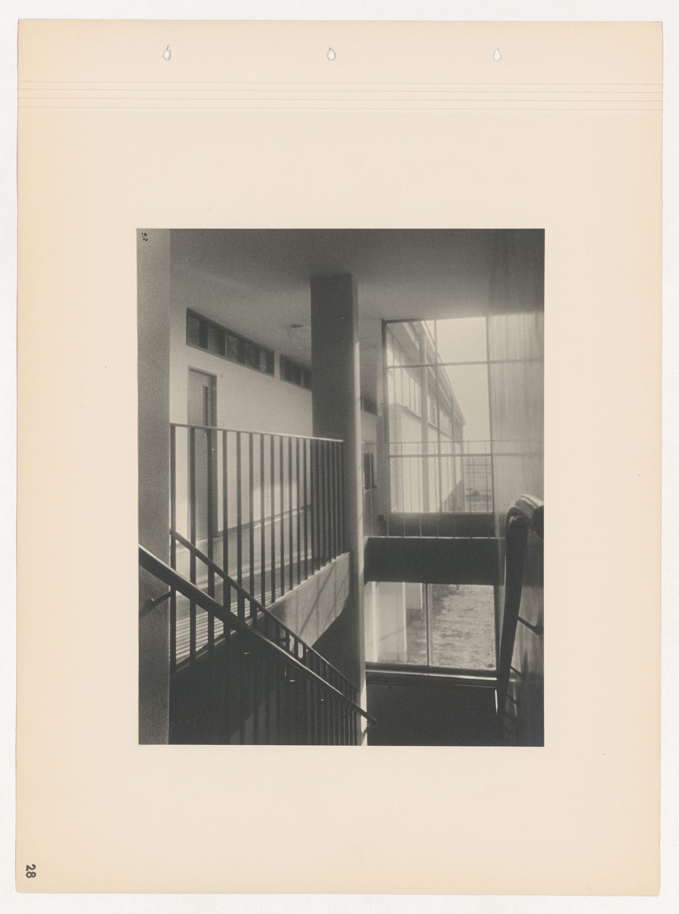 Interior view of a stairwell in the south wing of the Budge Foundation Old People's Home, Frankfurt am Main, Germany