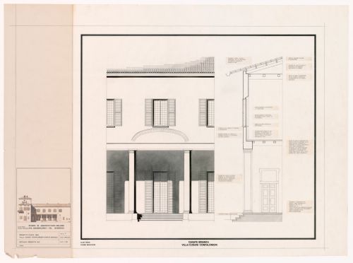 Elevation and details for Villa Cusani Confalonieri, Carate Brianza, Italy