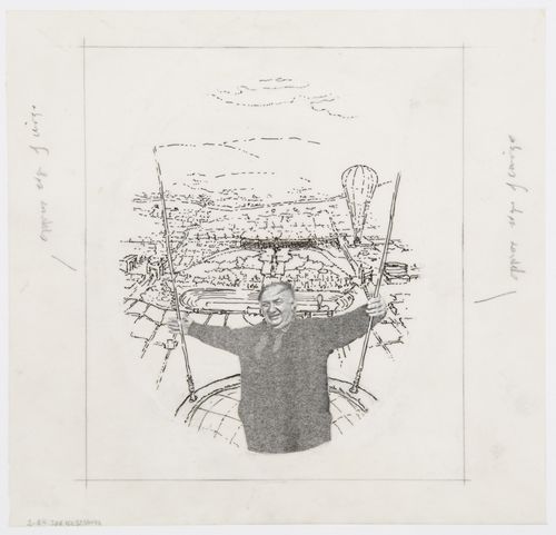 Rehabilitation of Fiat-Lingotto factory, Turin, Italy: site perspective with a portrait of James Stirling
