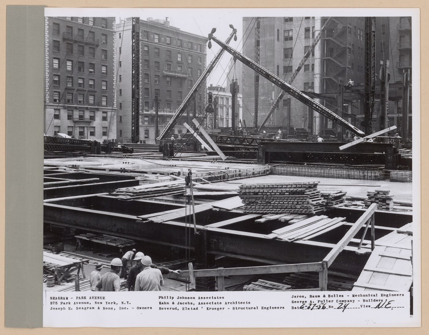 Seagram building under construction, 375 Park avenue, New York, N.Y., north-east view