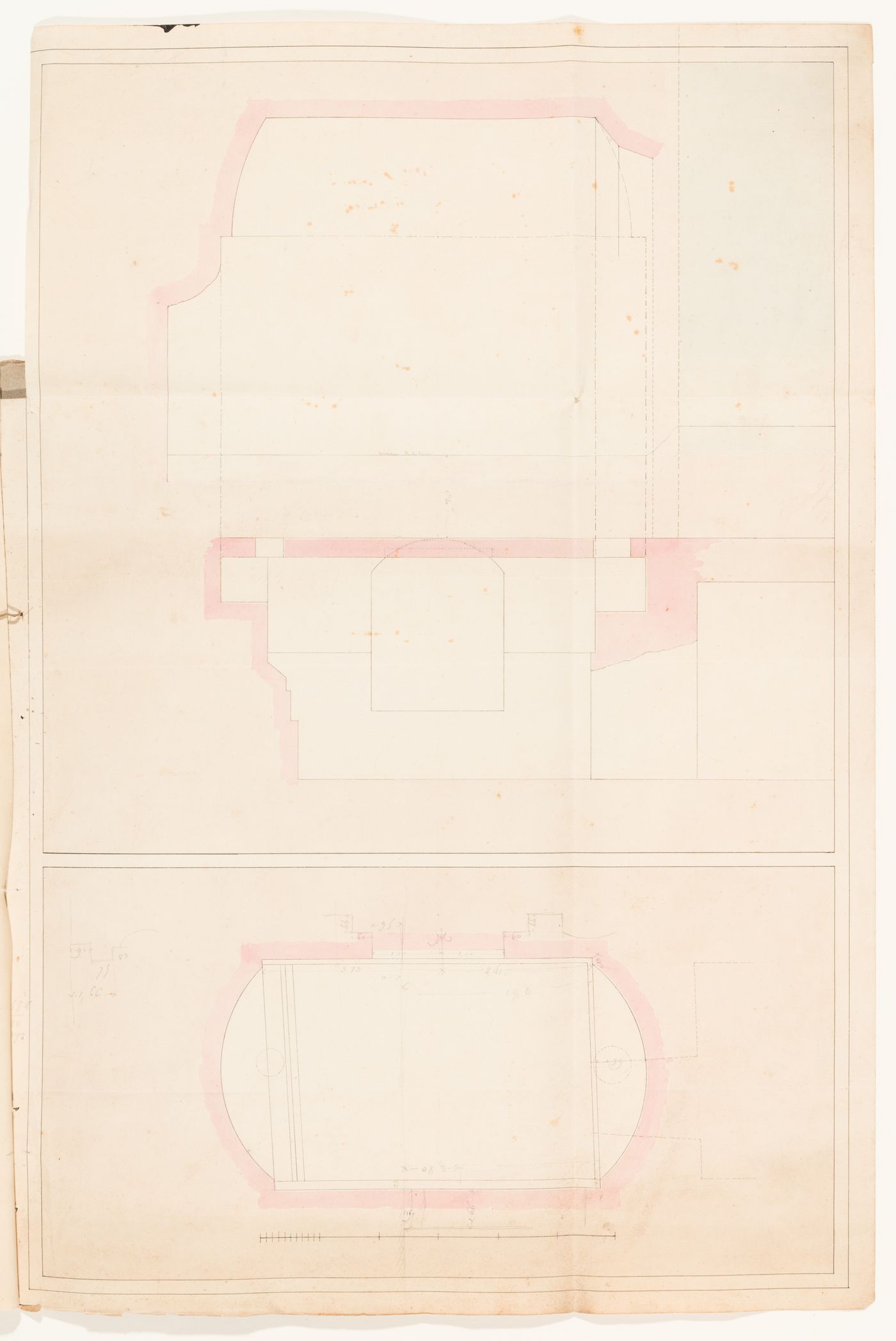 Plan and section ? of a bath, probably the Thermes de Julien