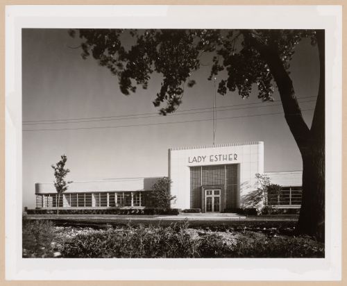 View of the principal façade of the Administration Building, Lady Esther Company, Chicago, Illinois
