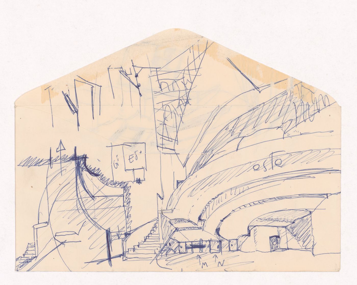 Sketch perspective for Banco Borges & Irmão, Vila do Conde, Portugal