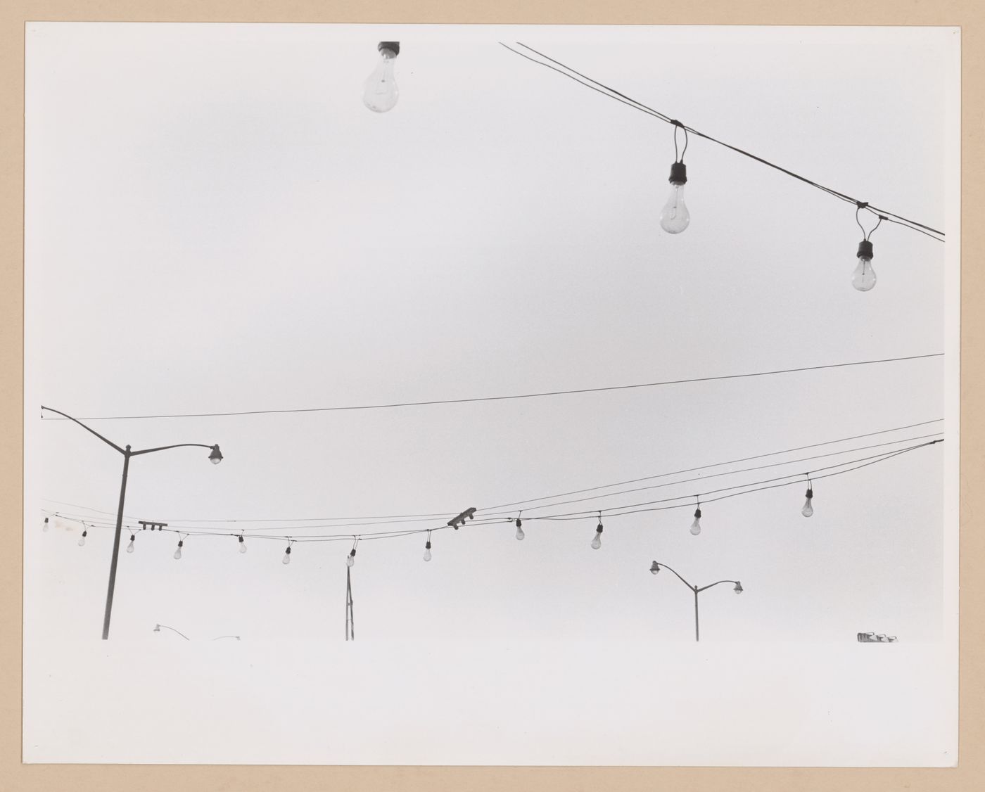 View of strings of lights and lampposts, Bruckner Boulevard, Queens, New York City, New York
