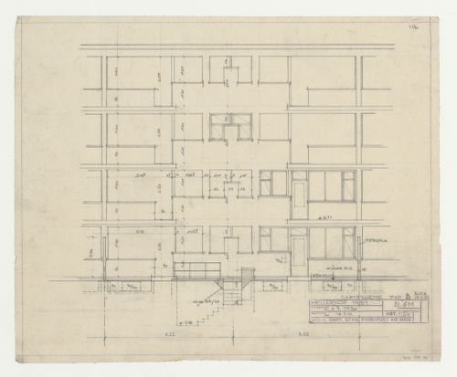 Elevation for type B housing units, Hellerhof Housing Estate, Frankfurt am Main, Germany