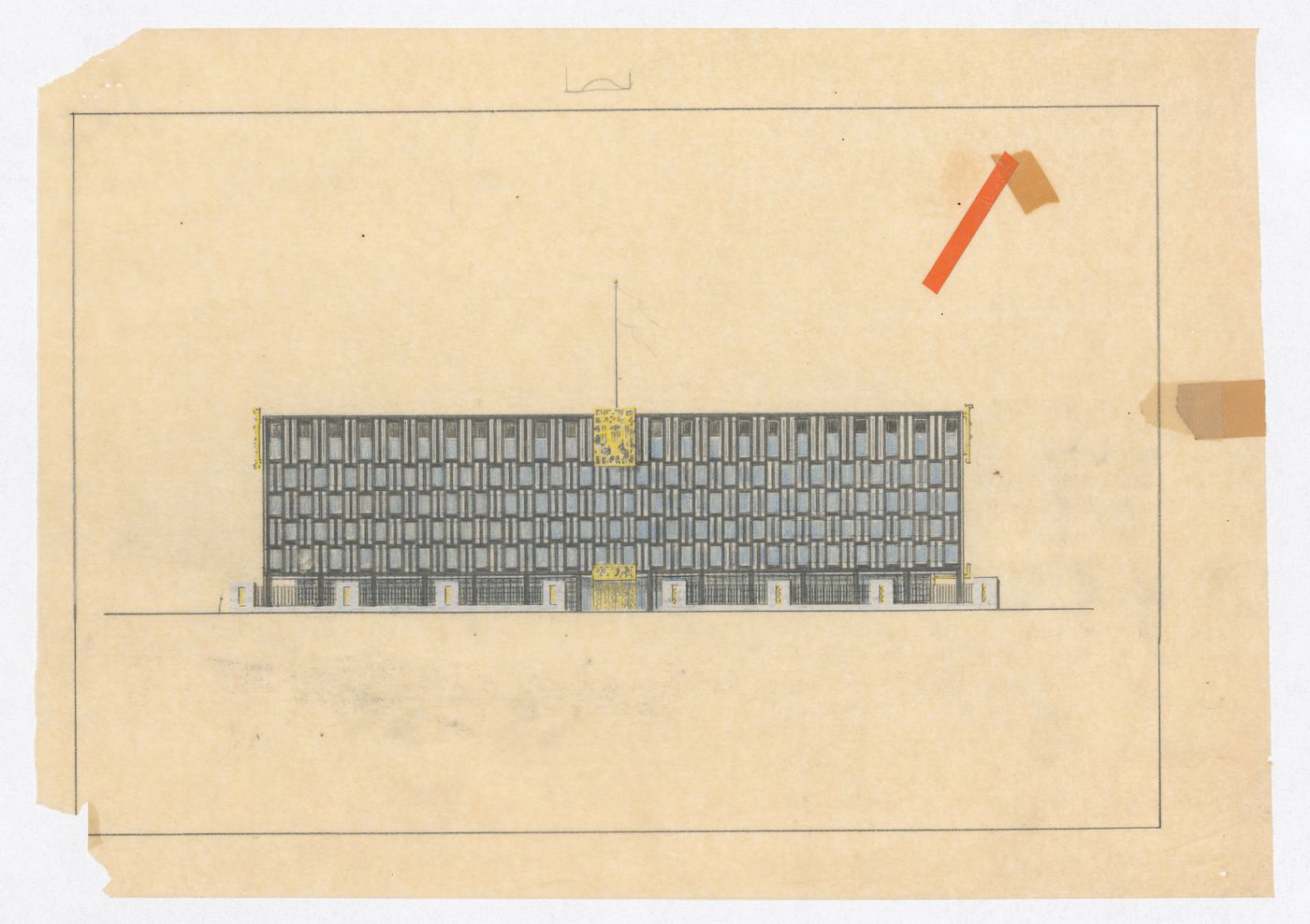 Façade elevation, United States Chancellery Building, London, England