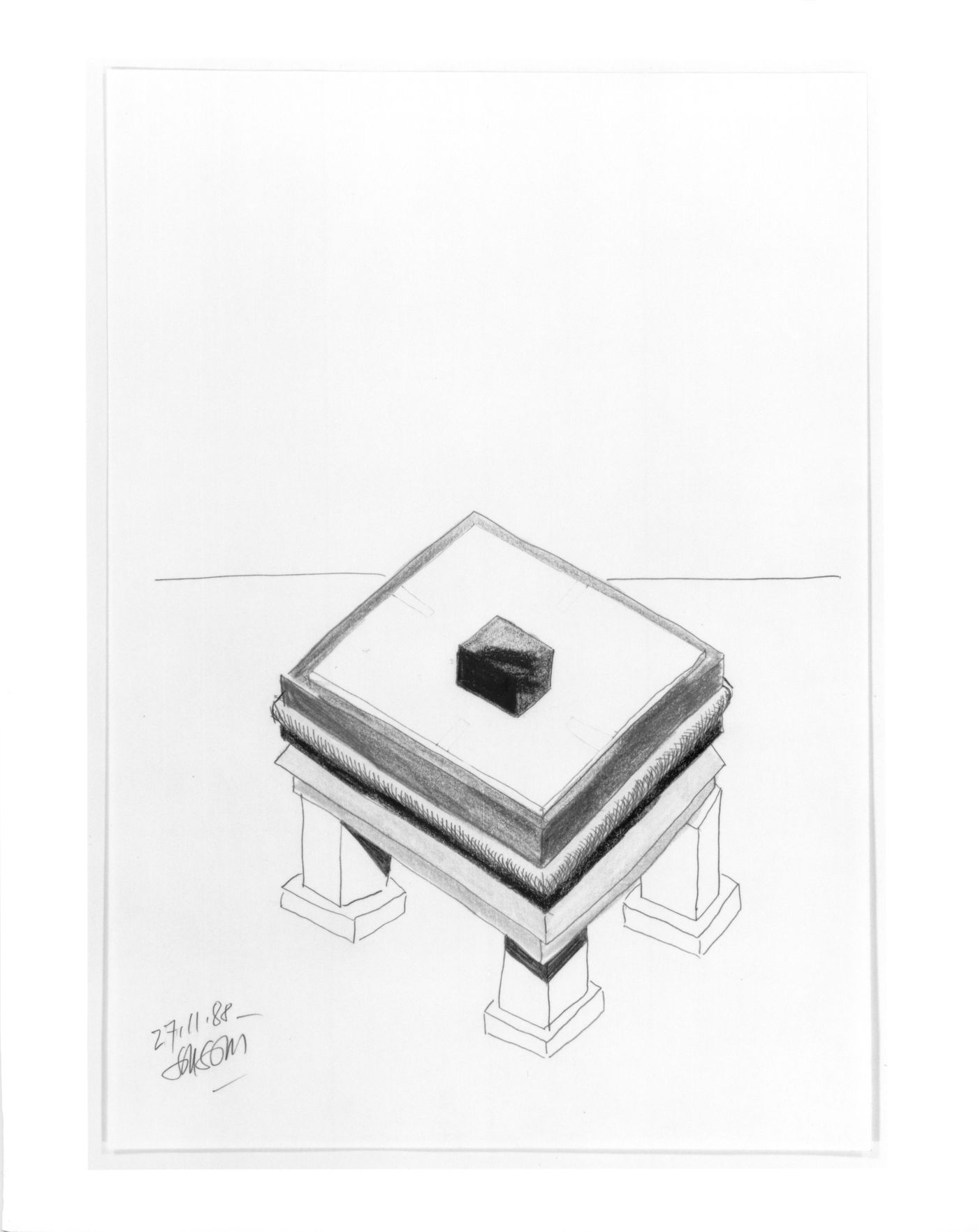 Sketch of a design for a table for the Shaughnessy House, Centre Canadien d'Architecture, Montréal