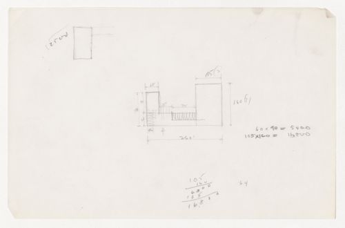 Sketch plan probably for the Gymnasium and Natatorium with sketch plan, possibly for the Field House
