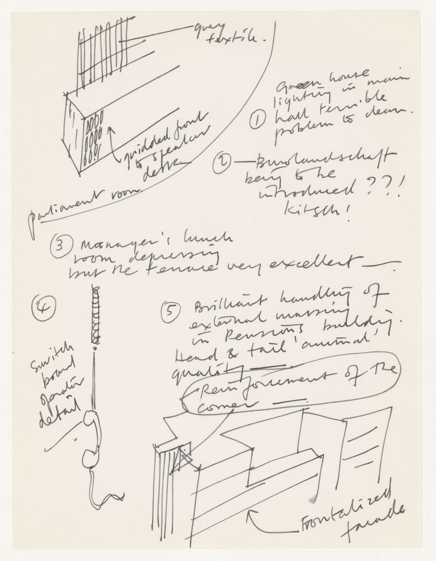Notes on Pensions Institute, Helinski for "Modern architecture: A Critical History" publication
