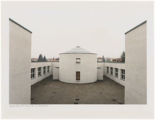 View of the interior courtyard seen from the stairway facing the library, Elementary School, Fagnano Olona, Italy