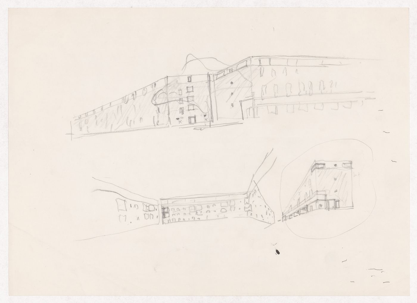 Sketch perspectives for Recuperação da Área do Campo di Marte, Giudecca, Italy