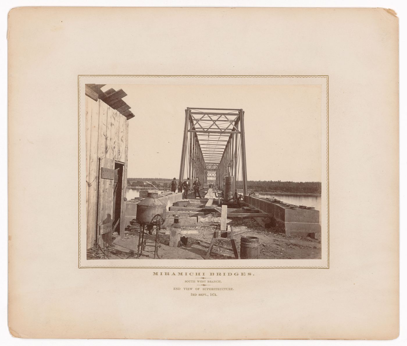 Miramichi Bridges under construction, Miramichi Bay, New Brunswick