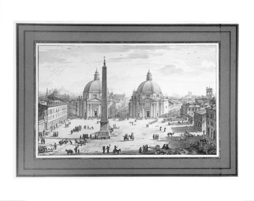 Bird's-eye perspective of the Piazza del Popolo, Rome