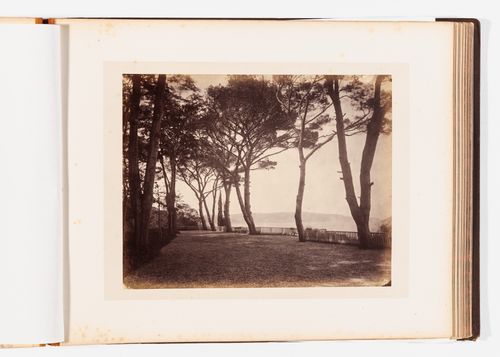 View of an overlook with the Bosporus in the background, Constantinople (now Istanbul), Ottoman Empire (now in Turkey)
