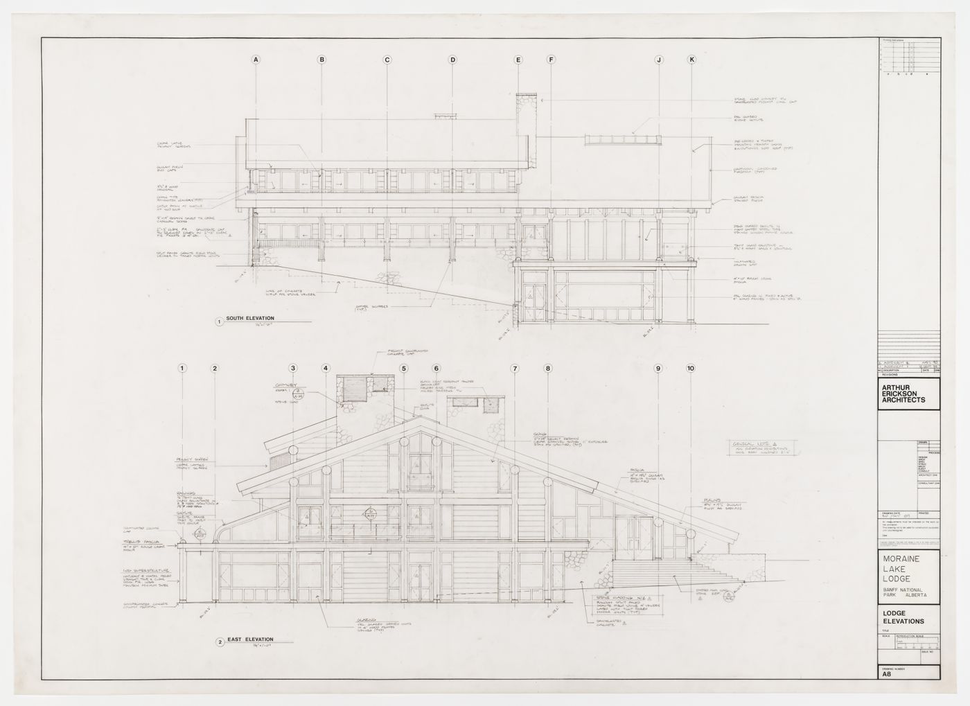 Moraine Lake Lodge, Banff National Park, Alberta: South and East elevations