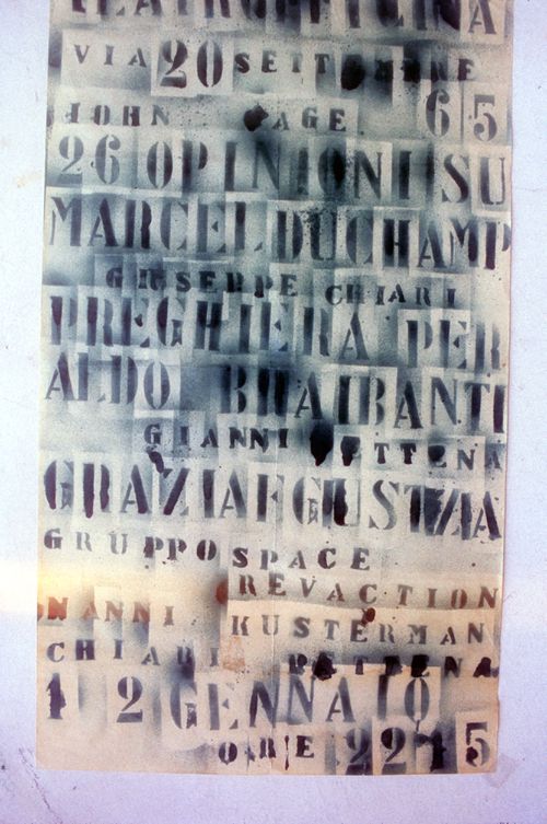 Slide of exhibition poster for Grazia & Giustizia