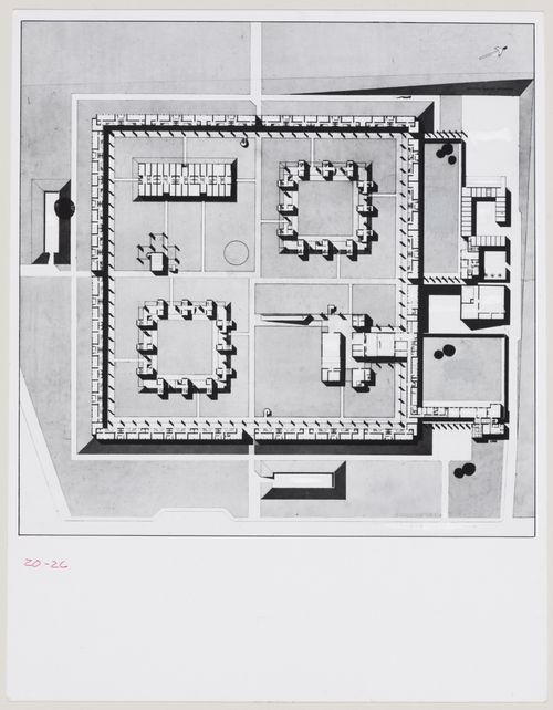 Churchill College, University of Cambridge, Cambridge, England: photograph of plan