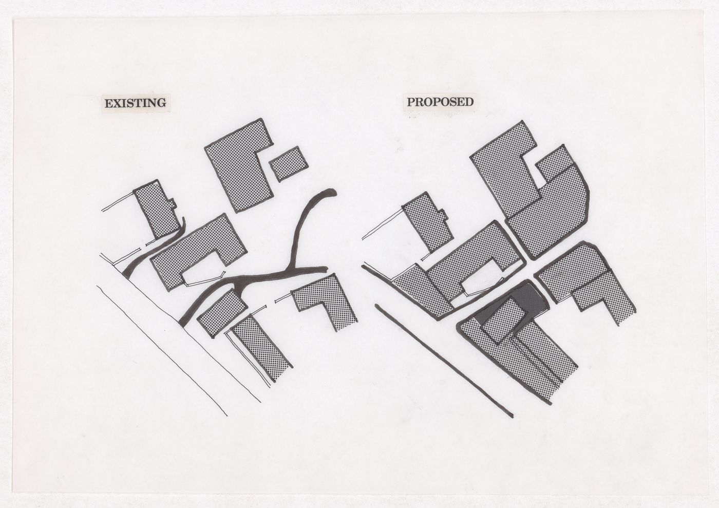 Plan showing road adjustments for the Sichuan housing project for "Housing a Billion: Village Upgrading: Jianlu, China" publication