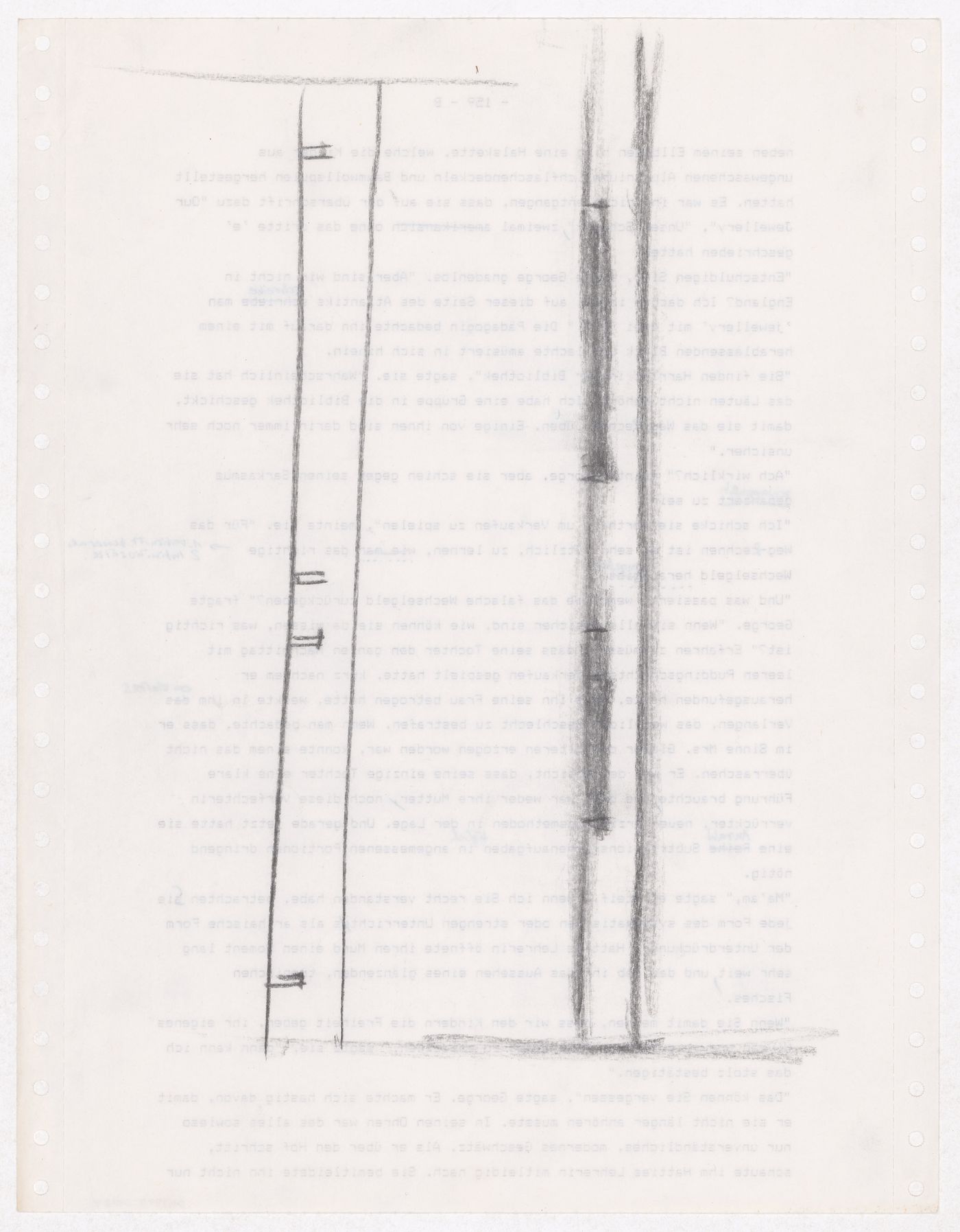 Sketch elevations for the E columns for the E,D,E,N, Pavilion, Rheinfelden, Switzerland