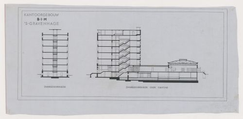 Cross sections for the Shell Building, The Hague, Netherlands