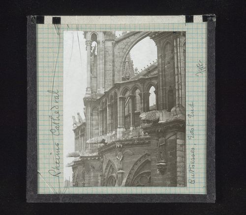 View of buttresses at east end of Notre-Dame de Reims (Cathedral), Reims, France