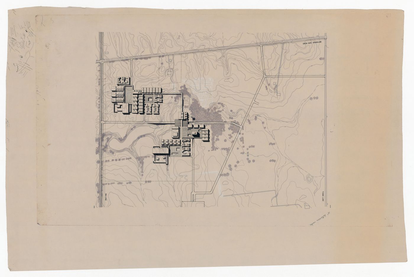 Site axonometric for Ontario Research Foundation, Meadowvale, Ontario