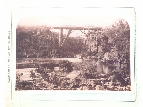 View of the Corra Linn Bridge over the Tamar River [?], near Launceston, Australia
