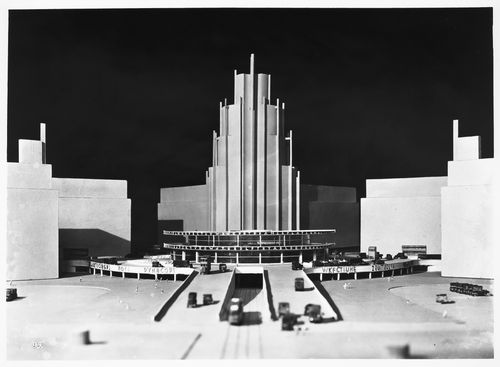 Close-up view of a model for the urban renewal of Potsdamer and Leipziger Platz, Berlin