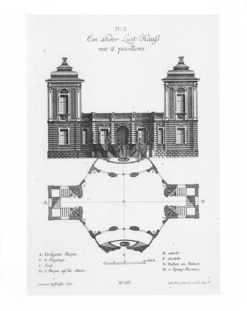 Ground-floor plan and principal elevation of a Garden Pleasure House