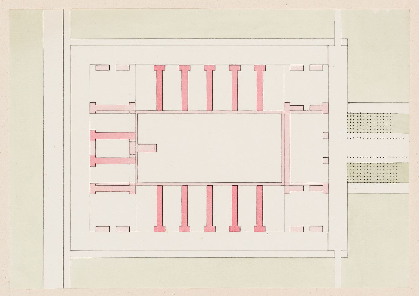 Ideal hospital, place du Parvis-Notre-Dame, Paris [?]: Block plan