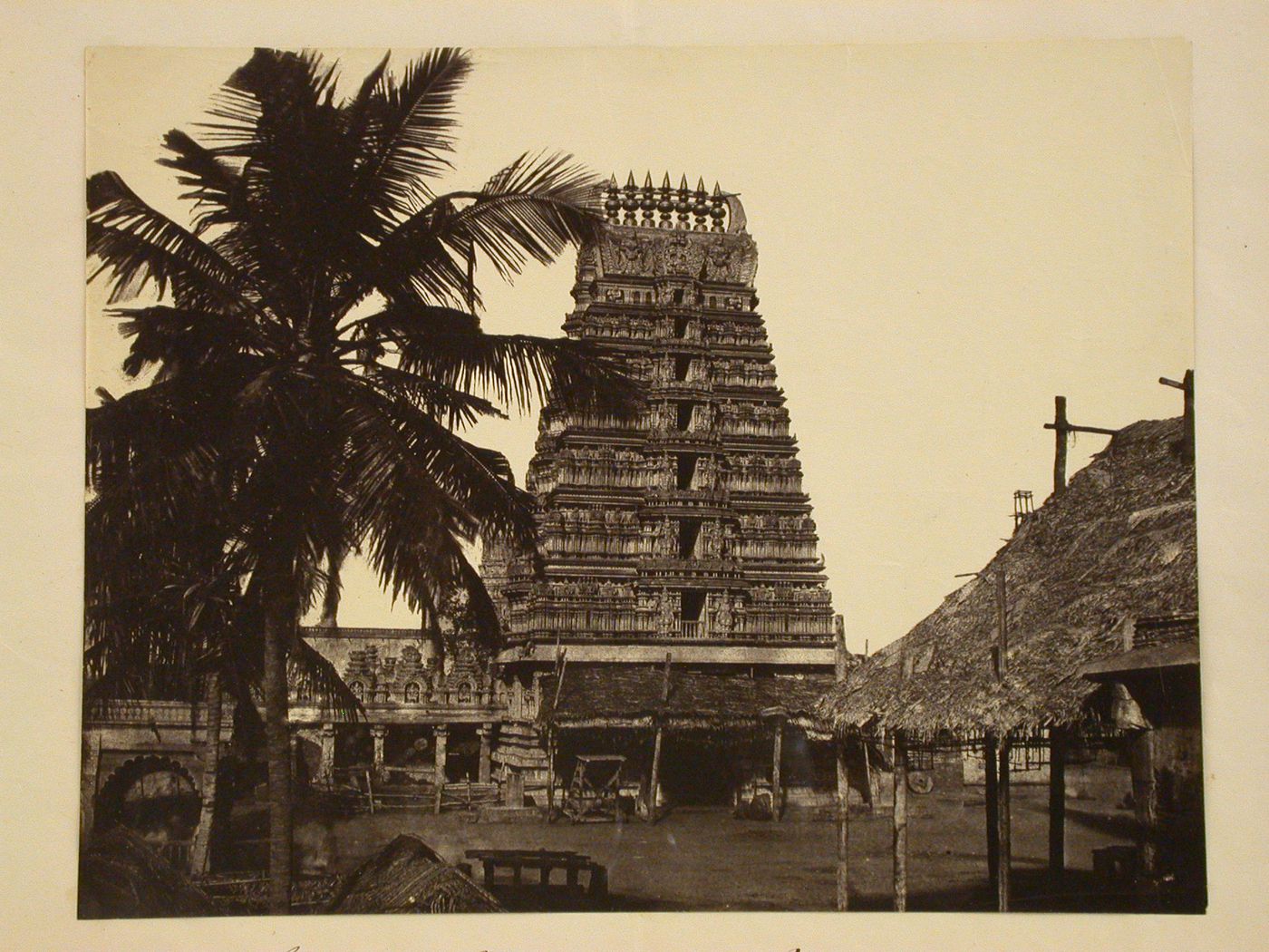 View of a gopura, Mysore [?], Mysore (now Karnataka), India