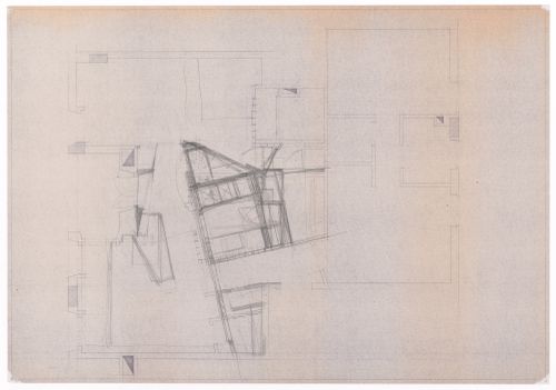 Floor plan with sketches for Casa Dragone e Paggi, Milan, Italy