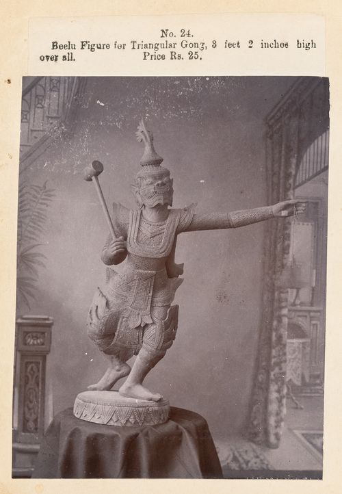 View of a statue, F. Beato Limited, C Road, Mandalay, Burma (now Myanmar)