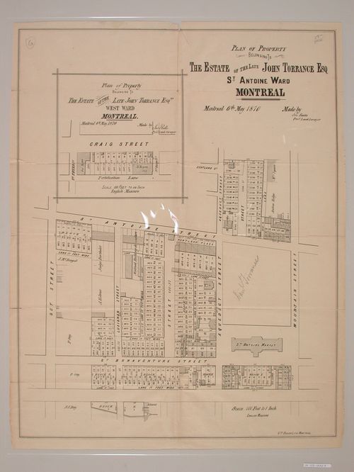 Plan of the estate of Sir JohnTorrance, Montréal