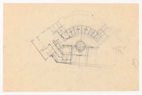 Sketch plan for a city hall for the reconstruction of the Hofplein (city centre), Rotterdam, Netherlands