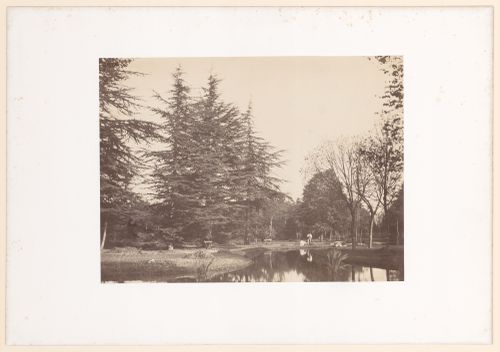 View of lake, Bois de Boulogne, Paris, France