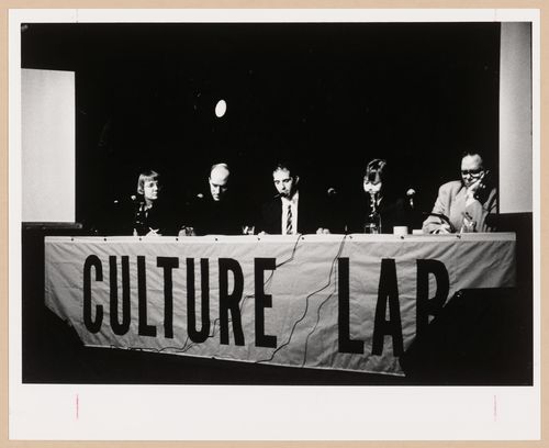 View of Brian Boigon and Culture Lab participants on stage