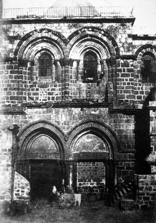 Church of the Holy Sepulchre, view of entrance façade, Jerusalem, Palestine