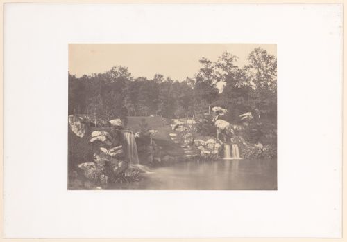 View of cascade du Lac Inférieur, Bois du Boulogne, Paris, France