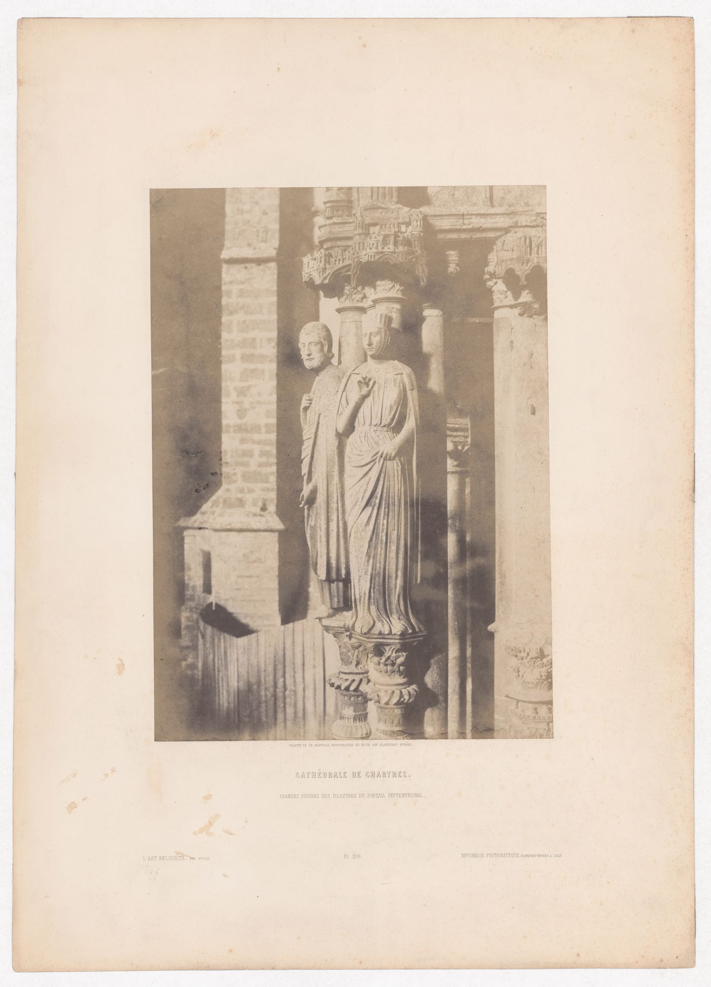 Detail of "grandes figures des pilastres du portail septentional, Cathédrale de Chartres", France