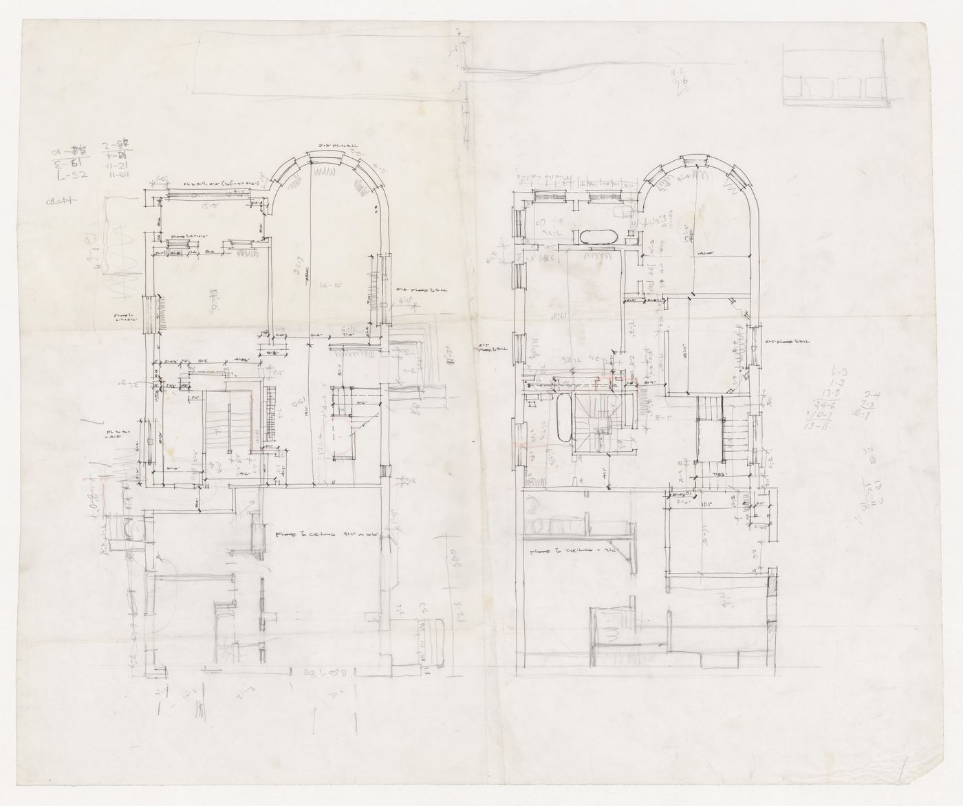 Sketch plans for Van Ginkel House, Winnipeg, Manitoba