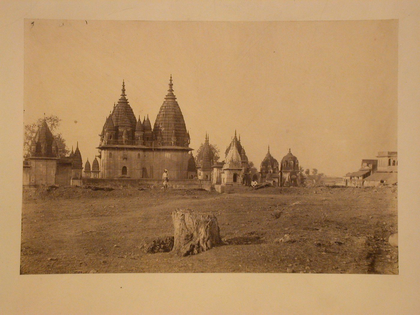 View of an unidentified temple surrounded by multiple shrines, India