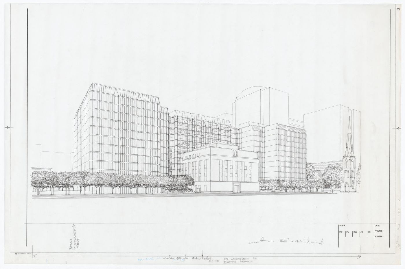 Exterior perspective for Bank of Canada Building, Ottawa, Ontario
