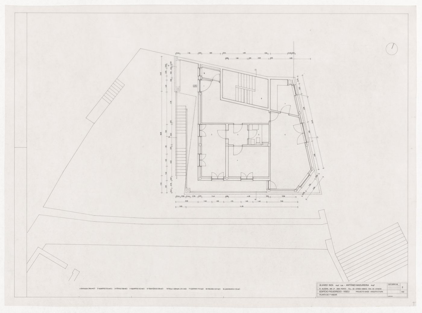 First floor plan for Edifício Figueiredo, Viseu, Portugal