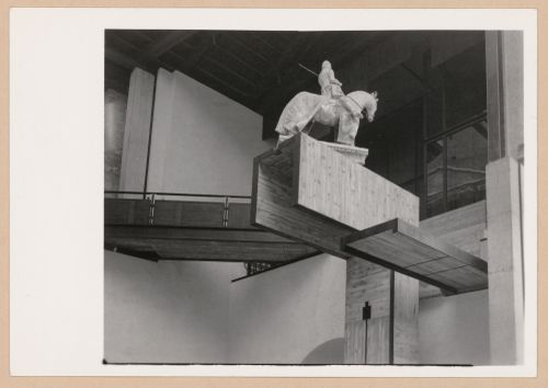 View of the Can Grande della Scala Statue, from the ground floor, Museo di Castelvecchio, Verona, Italy