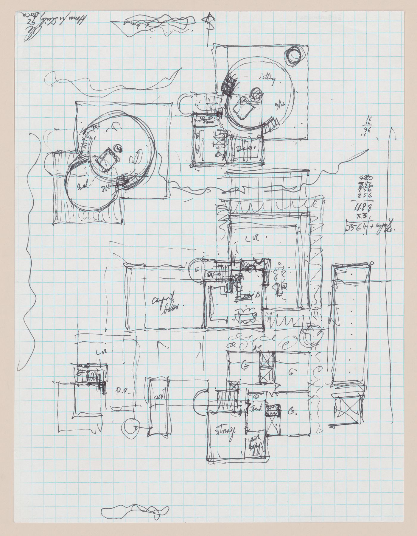 Sketch plans for Shirley MacLaine House, De Baca County, New Mexico